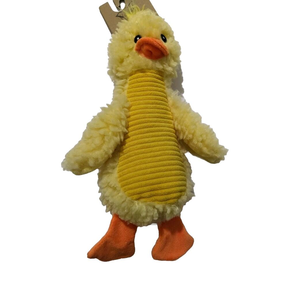 Pally Paws 13" Duck Dog Toy w/Squeaker & Crinkle, Yellow, Z1369, Sherpa Toy New